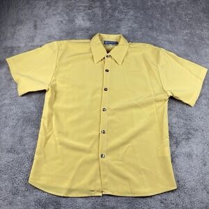 Lavana USA Shirt Buttons Womens 14 Yellow Short Sleeve